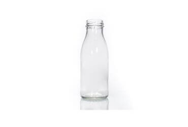 Recycled glass milk bottles