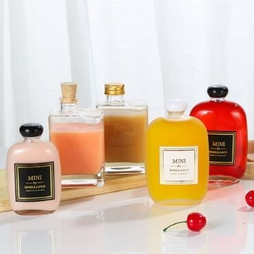 Label design of glass juice bottles