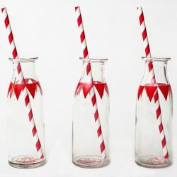 Decals for glass milk bottles