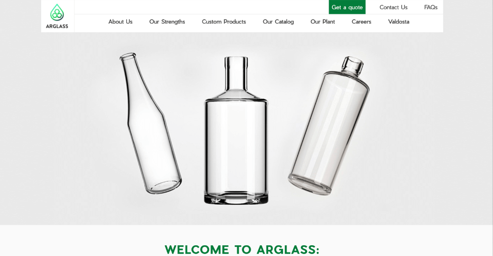An image of the Arglass glass container plant in Bowmanville, Canada.