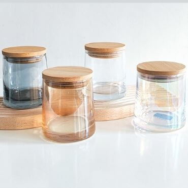 candle jars with bamboo lids wholesale