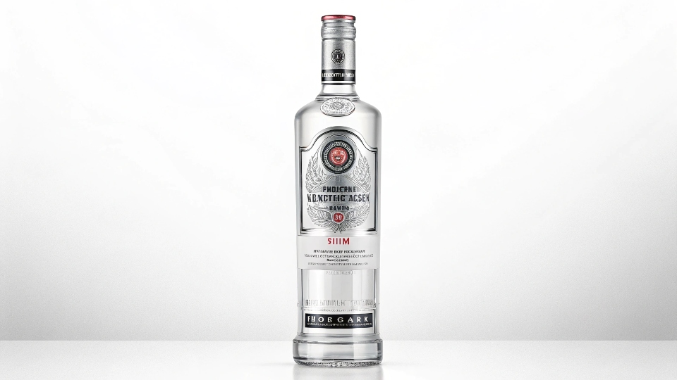 Standard 750ml vodka bottle, the most common size for retail