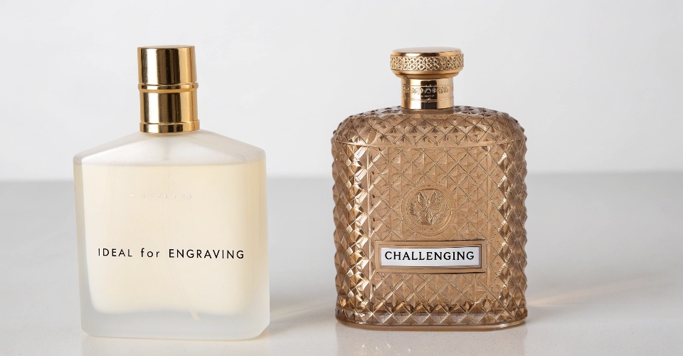 A visual guide showing a smooth, flat [perfume bottle](http://https://www.lomglassworks.com/perfume-bottles/ 