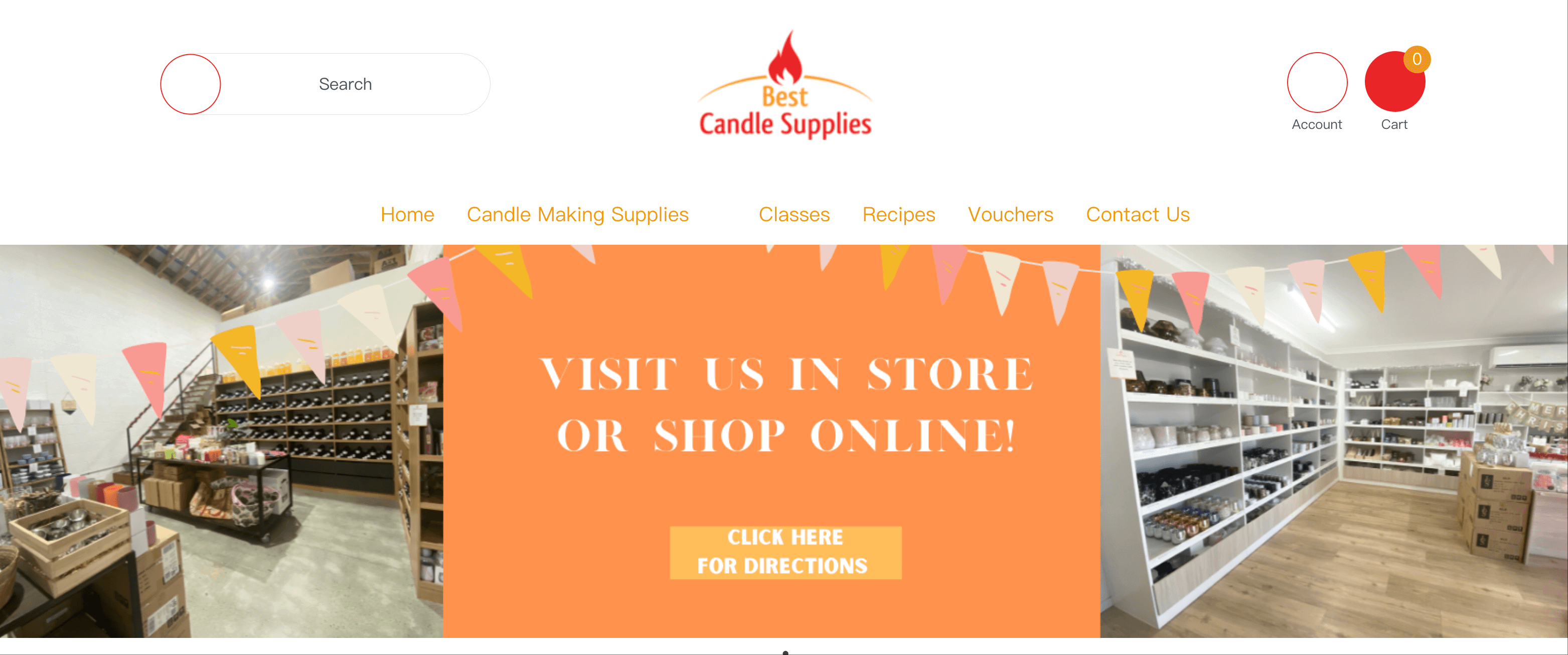 The website banner for Best Candle Supplies, a Queensland-based supplier known for excellent service.