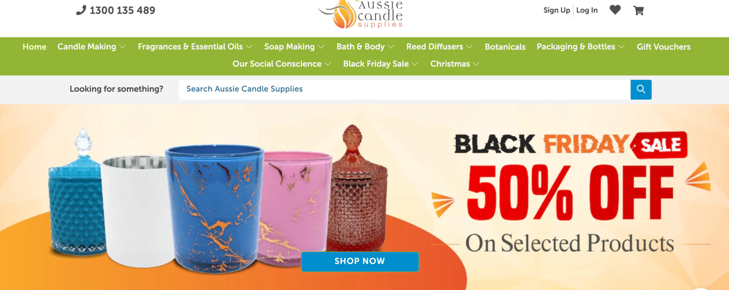 The official company banner for Aussie Candle Supplies.
