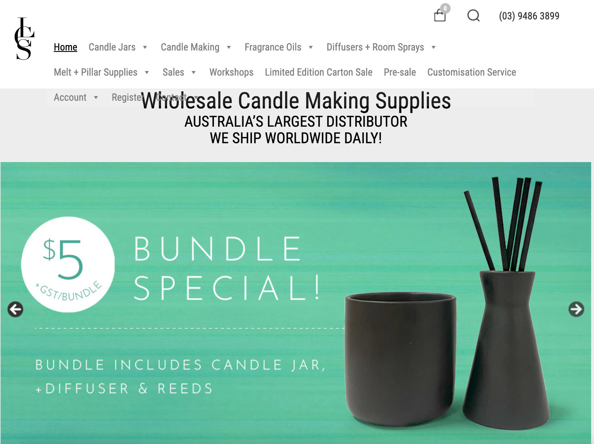 The official company banner for Luxury Candle Supplies.